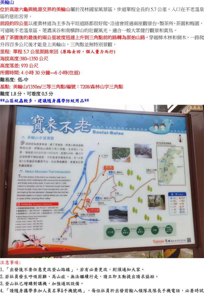2020年3月台南成大校友會登山健行社健行活動